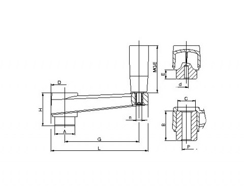 Handkurbel MV M - Technische Zeichnung | Kuala Kunststofftechnik GmbH